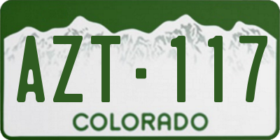 CO license plate AZT117