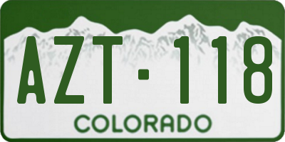 CO license plate AZT118