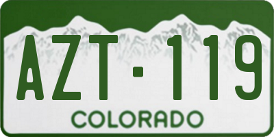 CO license plate AZT119