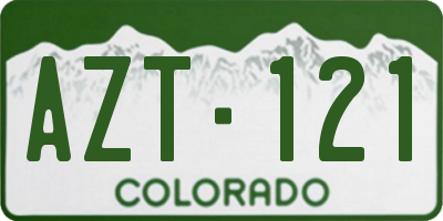 CO license plate AZT121