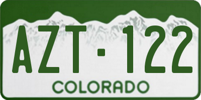 CO license plate AZT122