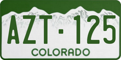 CO license plate AZT125
