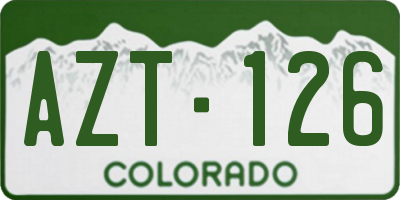 CO license plate AZT126