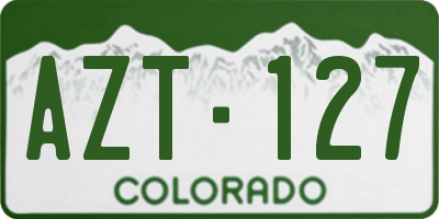 CO license plate AZT127