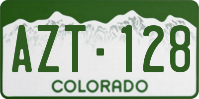 CO license plate AZT128