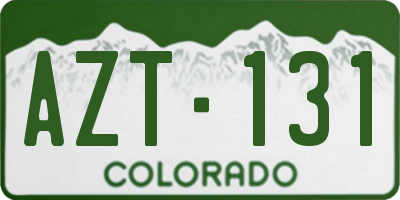 CO license plate AZT131