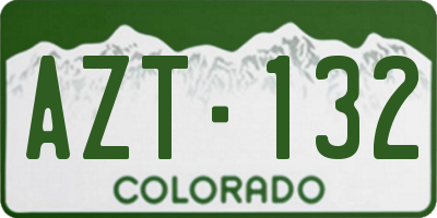 CO license plate AZT132