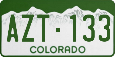 CO license plate AZT133