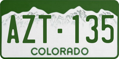 CO license plate AZT135