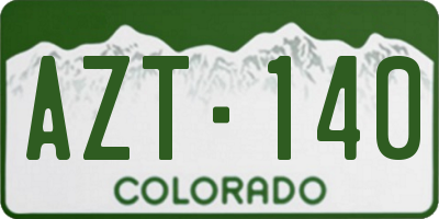 CO license plate AZT140