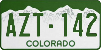 CO license plate AZT142