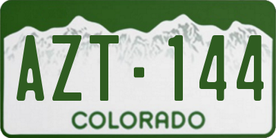 CO license plate AZT144