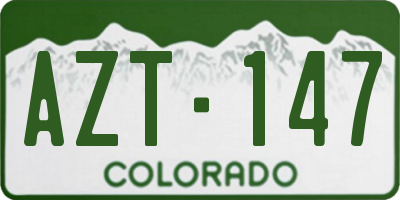 CO license plate AZT147