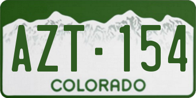 CO license plate AZT154