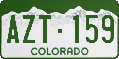 CO license plate AZT159