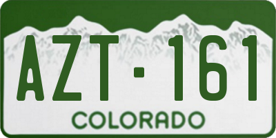 CO license plate AZT161