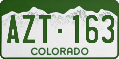 CO license plate AZT163