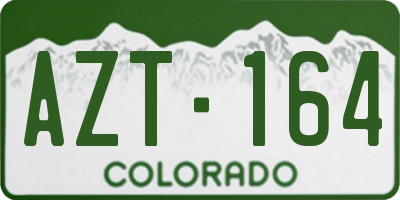 CO license plate AZT164