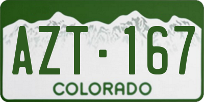 CO license plate AZT167