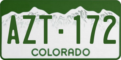 CO license plate AZT172