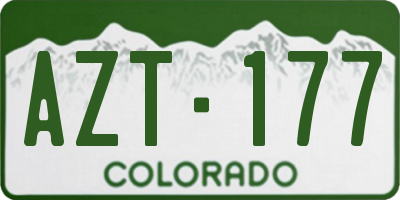 CO license plate AZT177