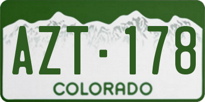 CO license plate AZT178