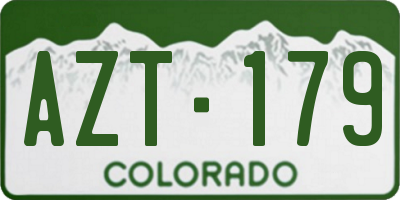 CO license plate AZT179