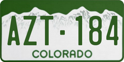 CO license plate AZT184