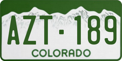 CO license plate AZT189