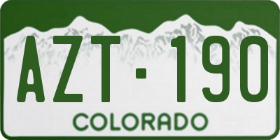 CO license plate AZT190