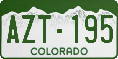 CO license plate AZT195