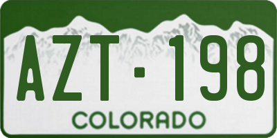 CO license plate AZT198