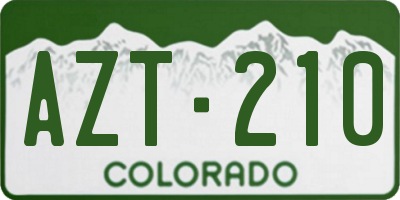 CO license plate AZT210