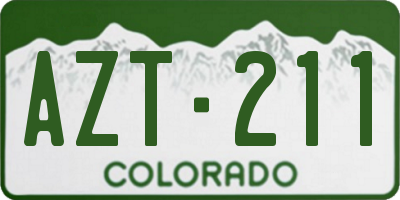 CO license plate AZT211