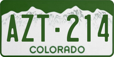 CO license plate AZT214