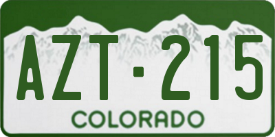CO license plate AZT215