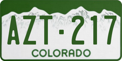 CO license plate AZT217