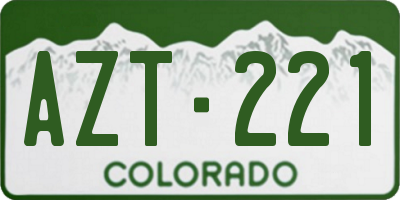 CO license plate AZT221