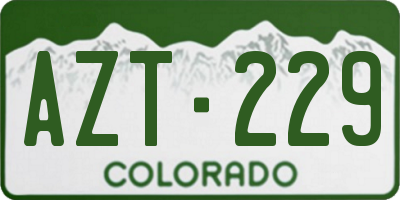 CO license plate AZT229