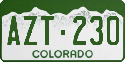 CO license plate AZT230