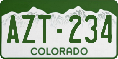 CO license plate AZT234