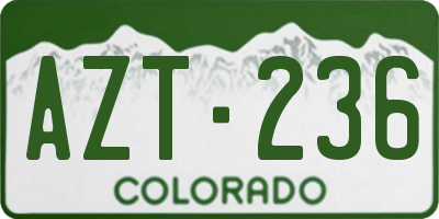 CO license plate AZT236