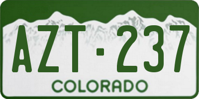 CO license plate AZT237