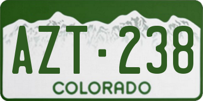 CO license plate AZT238