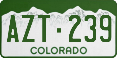 CO license plate AZT239
