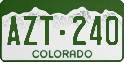 CO license plate AZT240