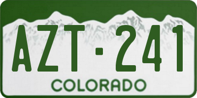 CO license plate AZT241