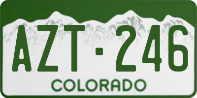 CO license plate AZT246