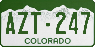 CO license plate AZT247