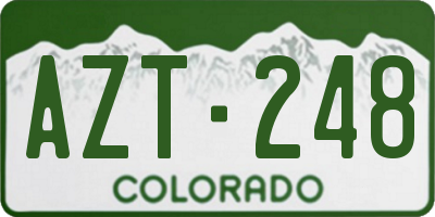 CO license plate AZT248